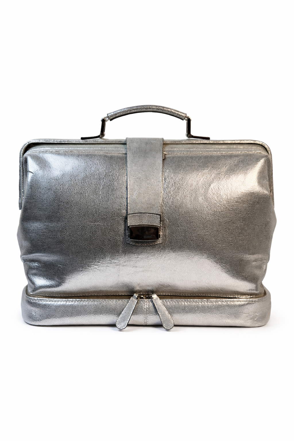Atlas Tote – silver leather tote handcrafted in Morocco